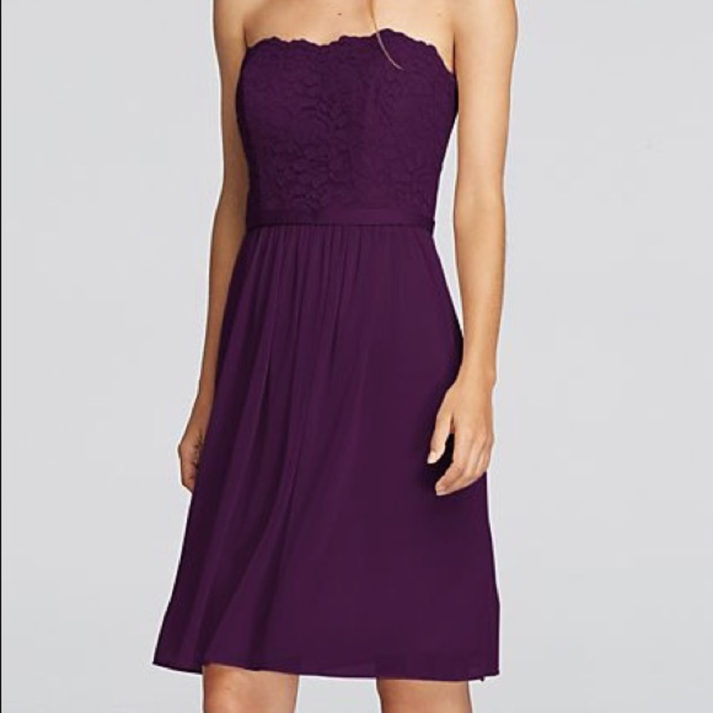 SOLD | David’s Bridal Lace Strapless Dress